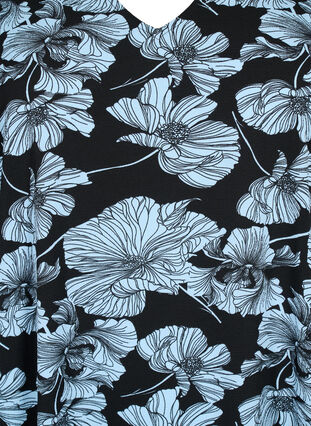 Kleid mit V-Ausschnitt und Aufdruck, Black B. Flower AOP, Packshot image number 2