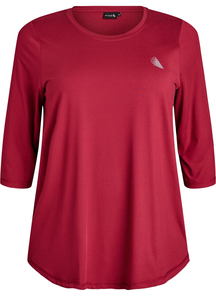 Trainingsshirt mit 3/4-&Auml;rmeln, Rot, Packshot image number 0