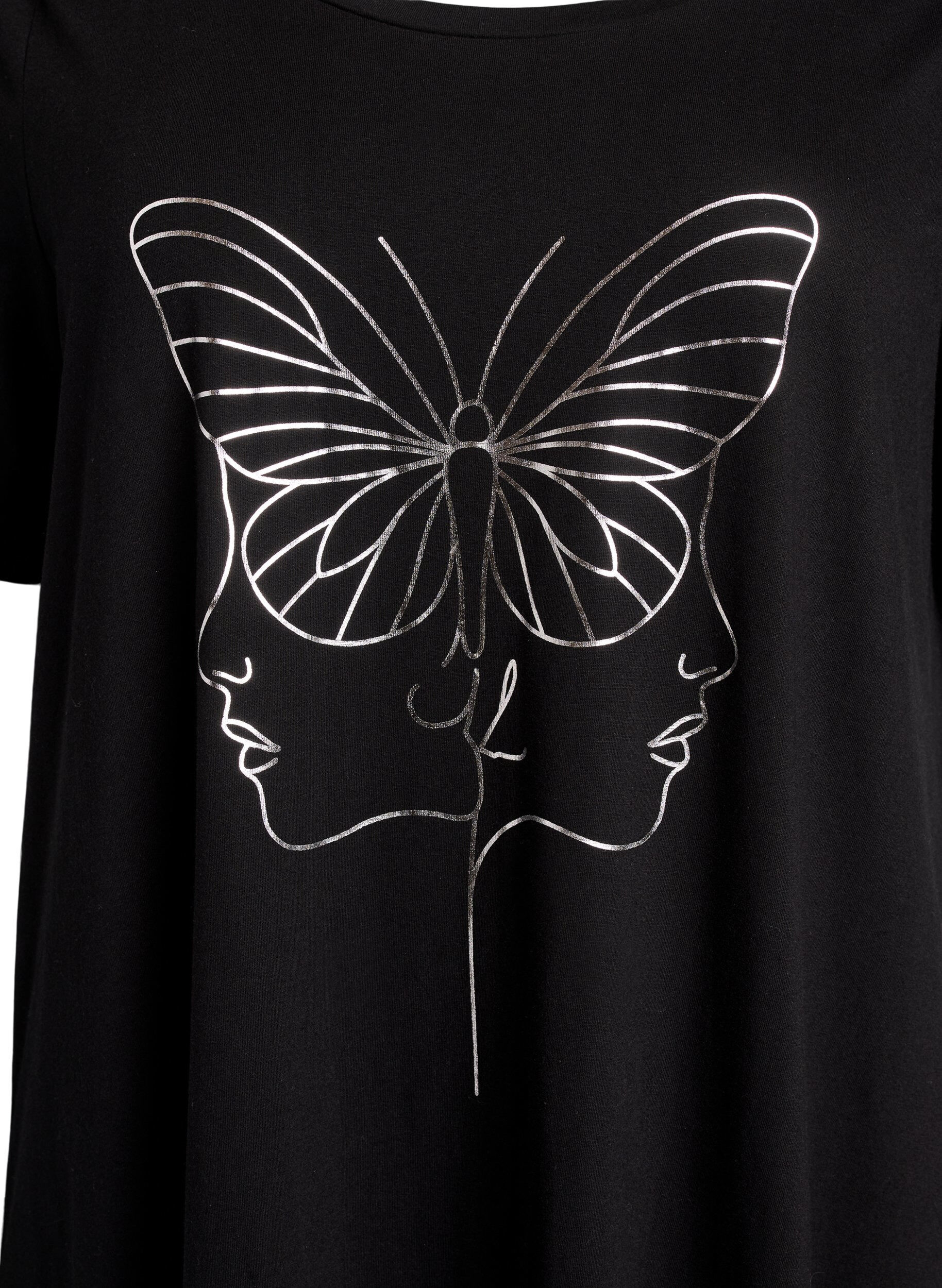 ZizziMidi-Nachthemd aus Bio-Baumwolle, Schwarz, Packshot image number 2
