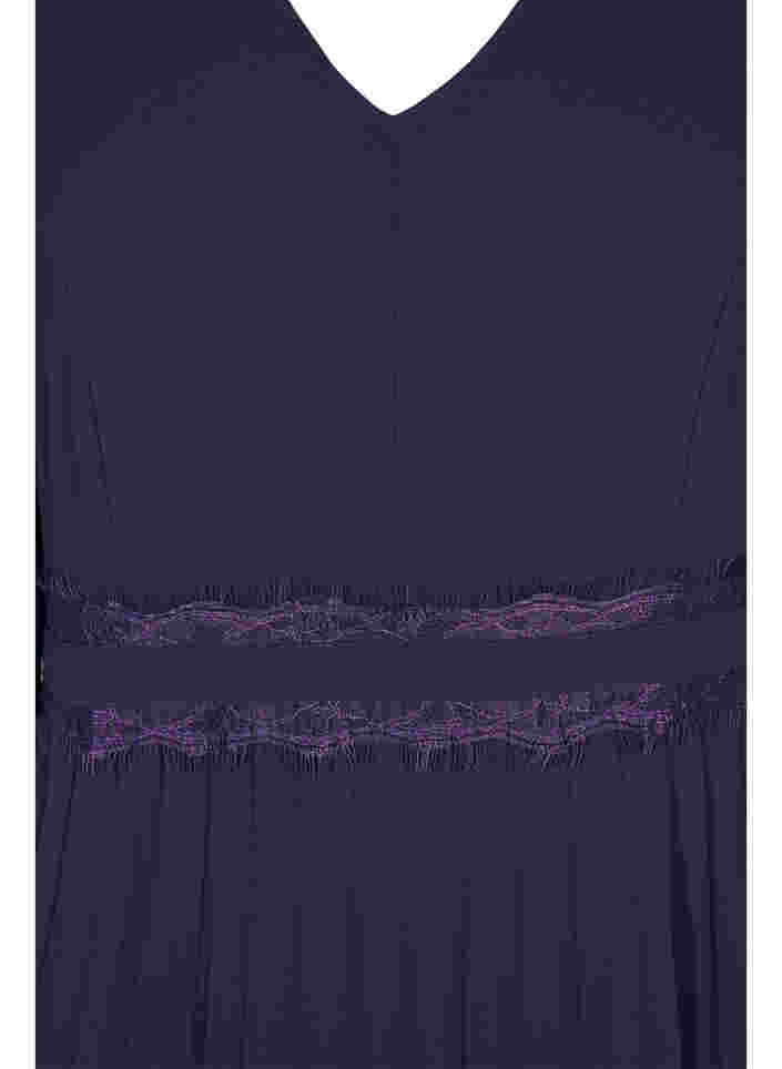 Kurzärmeliges plissiertes Kleid, Purple Velvet, Packshot image number 2