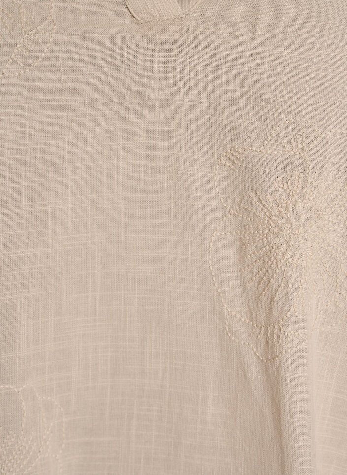Bluse aus Baumwolle mit gestickten Details und 3/4-&Auml;rmeln, Beige, Packshot image number 2
