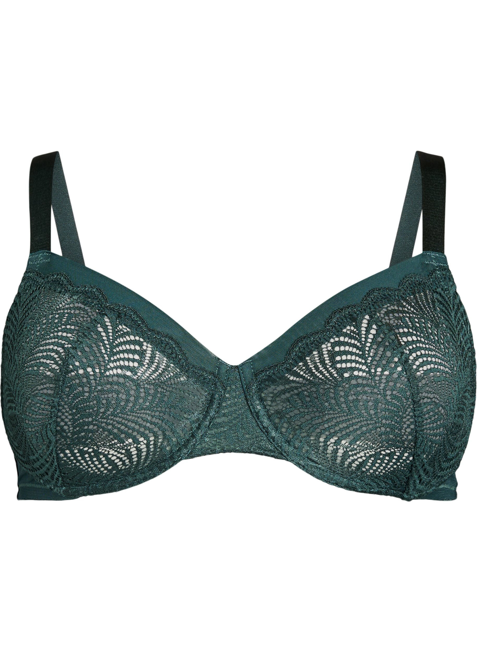 Zizzi Full-Cover-BH mit B&uuml;gel und Spitze, Gr&uuml;n, Packshot image number 0