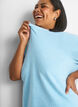 Bluse aus Strick mit kurzen &Auml;rmeln, Blau, Model image number 3