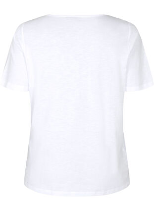 T-Shirt aus Baumwolle mit Spitzenband, Bright White, Packshot image number 1