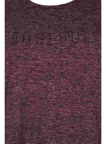 Melange Bluse mit Textdruck, Port Royal Mel., Packshot image number 2