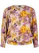 Künstlerbluse mit Blumenmuster, Purple Flower, Packshot image number 0