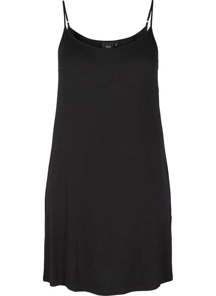Einfarbiges Unterkleid aus Viskose, Schwarz, Packshot image number 0