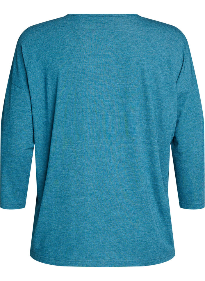 Bluse aus Jersey mit 3/4-&Auml;rmeln, Blau, Packshot image number 1