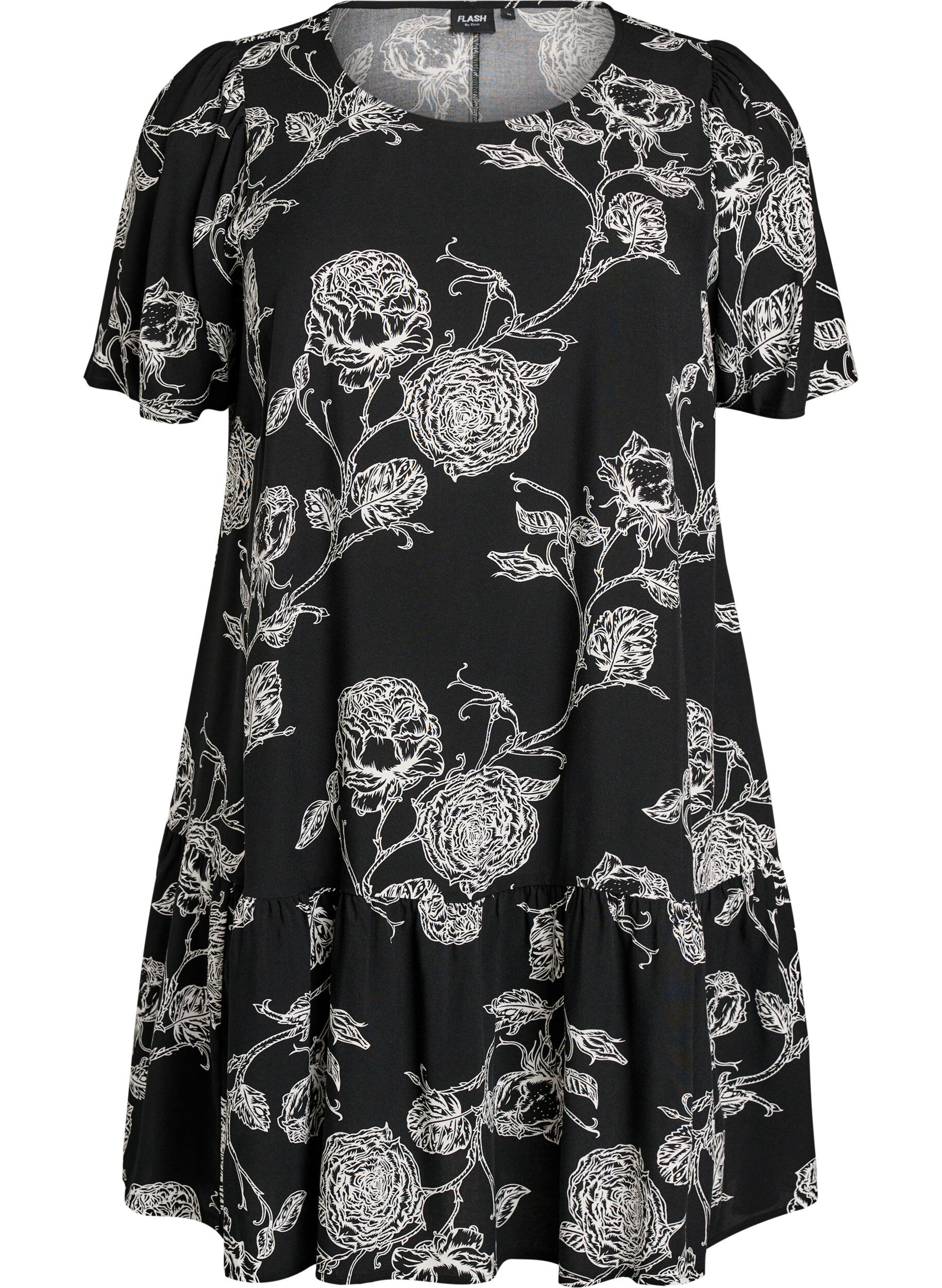 FLASH - Kleid aus Viskose mit Schnittlinie