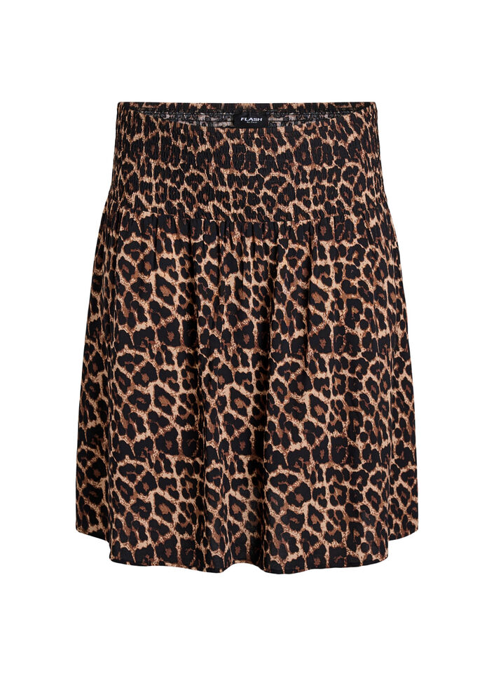 FLASH &ndash; Kurzer Rock mit Smokbund, Braun, Packshot image number 0