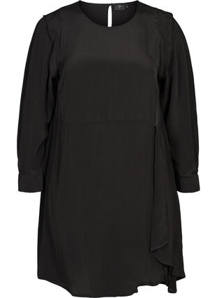 Langarm Kleid aus Viskose, Black, Packshot image number 0
