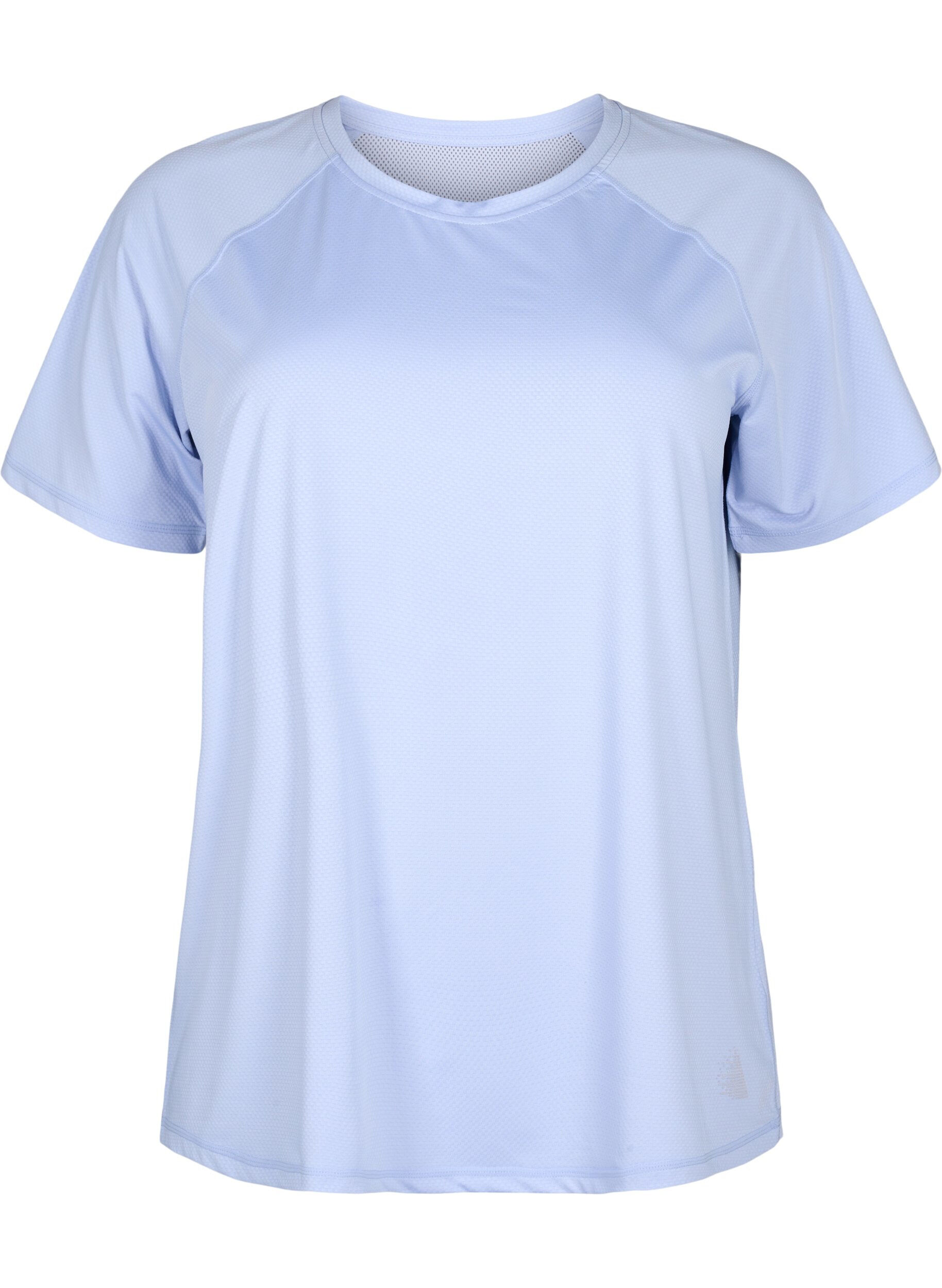 Zizzi Trainings-T-Shirt mit Mesh-R&uuml;ckenpartie, Zen Blue, Packshot image number 0