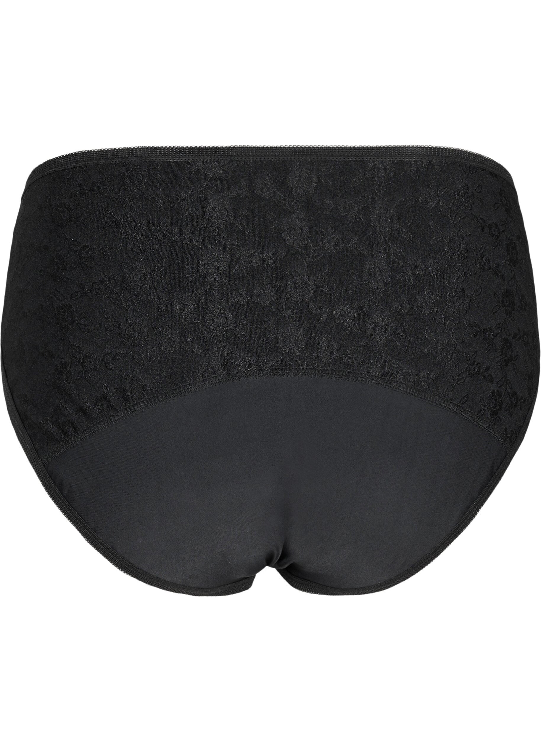 Zizzi Periodenslip mit Spitze, Black/lace, Packshot image number 1