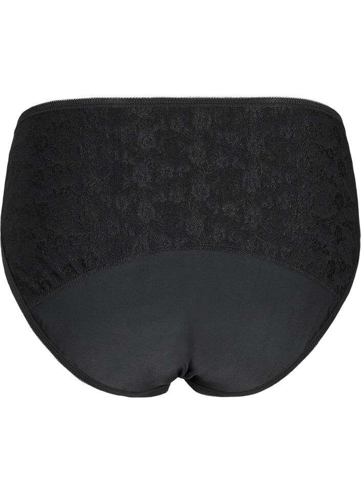 Periodenslip mit Spitze, Black/lace, Packshot image number 1