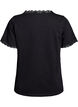 T-Shirt mit Spitzenkante, Schwarz, Packshot image number 1