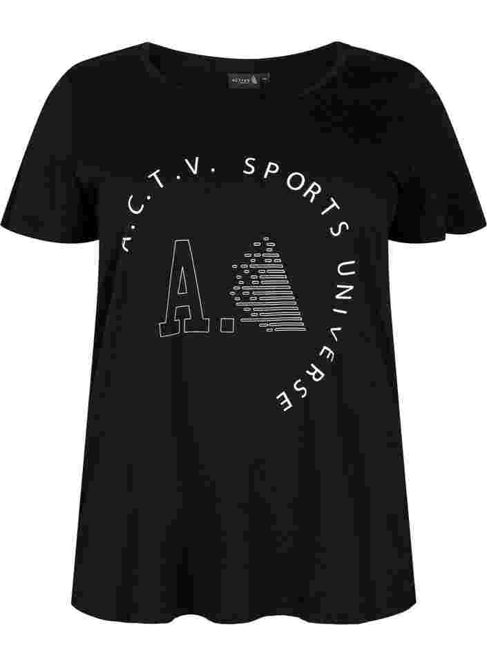 Trainings-T-Shirt mit Print, Black A.C.T.V, Packshot image number 0