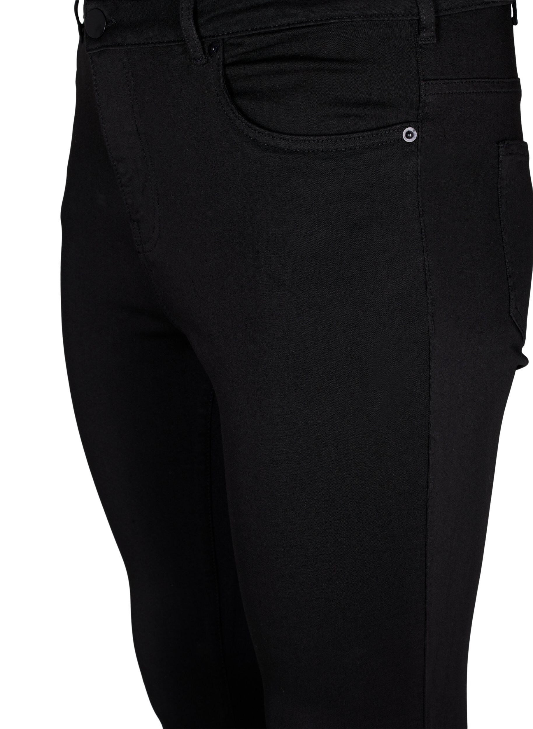 Zizzi Stay Black Amy Jeans mit hoher Taille, Black, Packshot image number 2