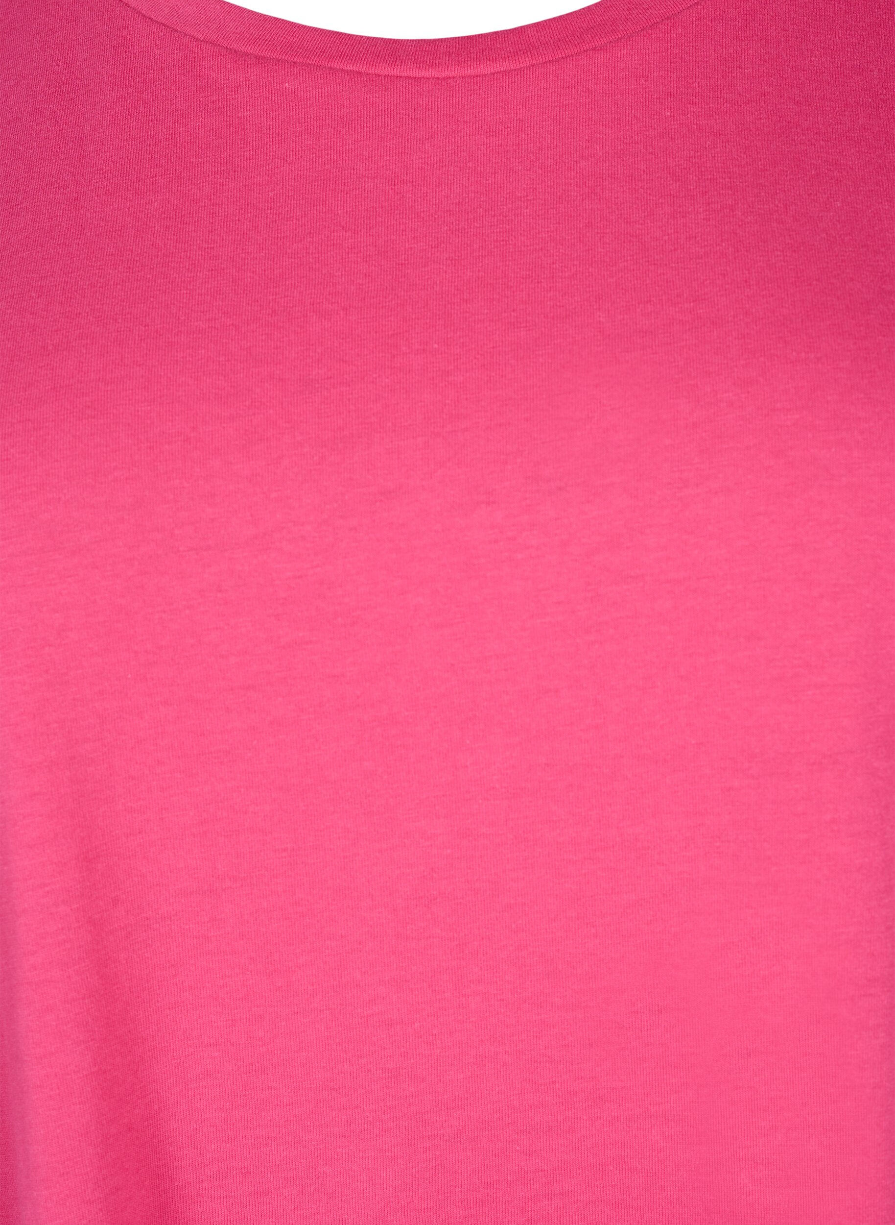 Zizzi T-Shirt aus Baumwollmischung mit kurzen &Auml;rmeln, Pink, Packshot image number 2