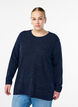 Lang&auml;rmelige Bluse mit Struktur, Blau, Model image number 0