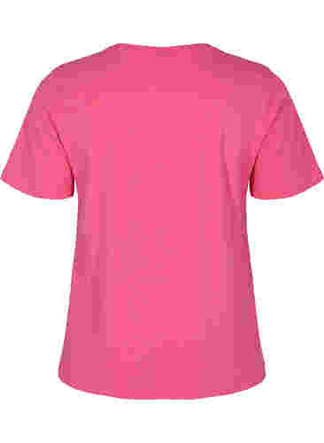 Einfarbiges basic T-Shirt aus Baumwolle, Hot Pink, Packshot image number 1