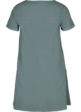 Kurzarm Kleid aus Baumwolle, Balsam Green, Packshot image number 1