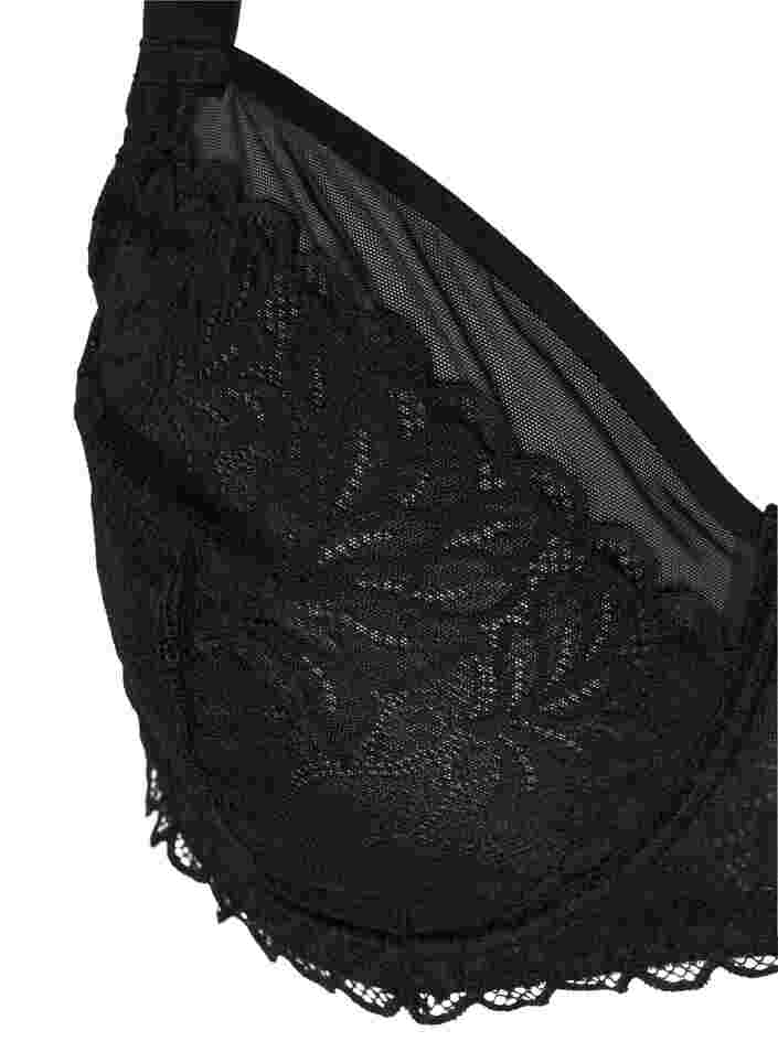 Spitzen-BH mit Bügel und Meshdetails, Black, Packshot image number 2