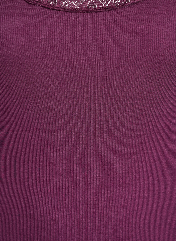Top mit Spitzensaum, Dunkles Bordeaux, Packshot image number 2