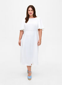 Party-Kleid mit Empire-Schnitt, Bright White, Model