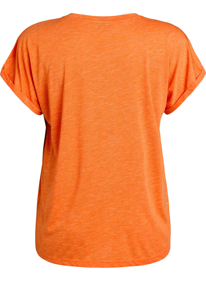 Lockeres Trainingstop mit kurzen &Auml;rmeln, Orange, Packshot image number 1