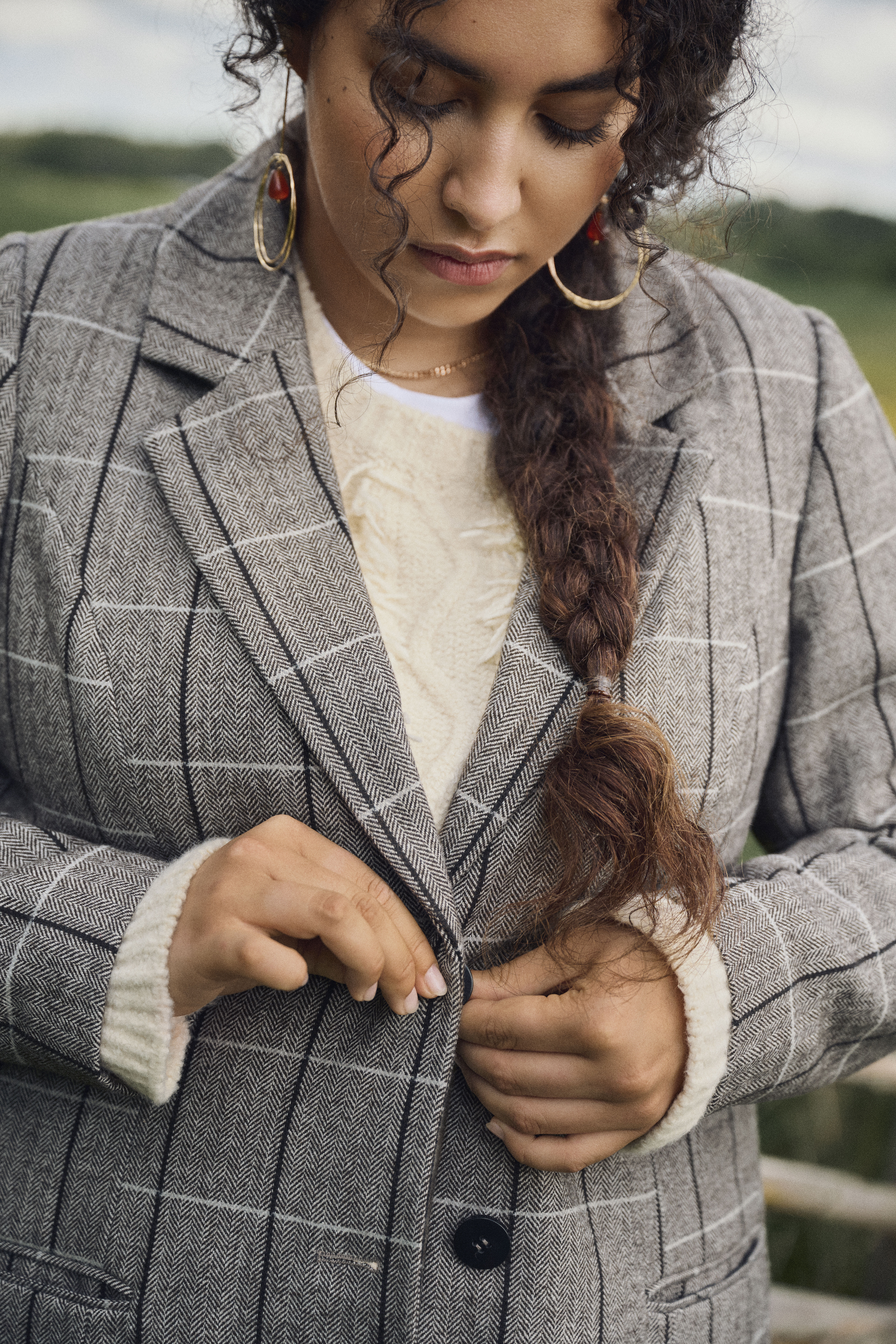 Zizzi Set in grauen Karos, , Model