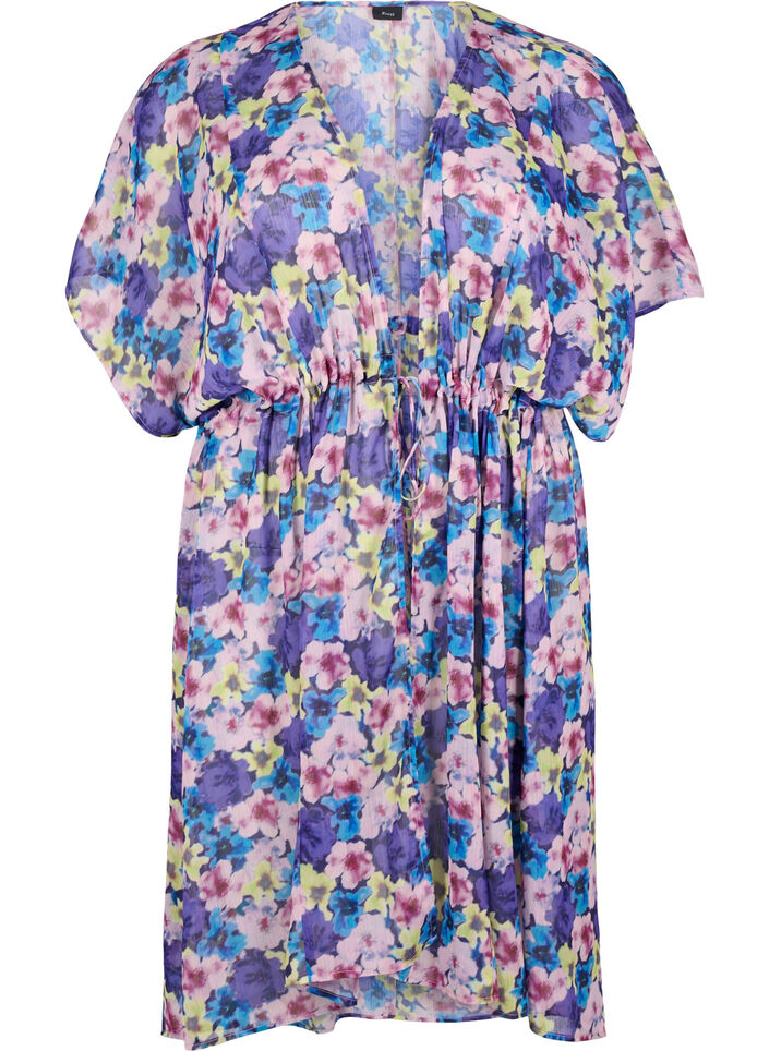 Strand-Kimono mit Druck, Blau, Packshot image number 0