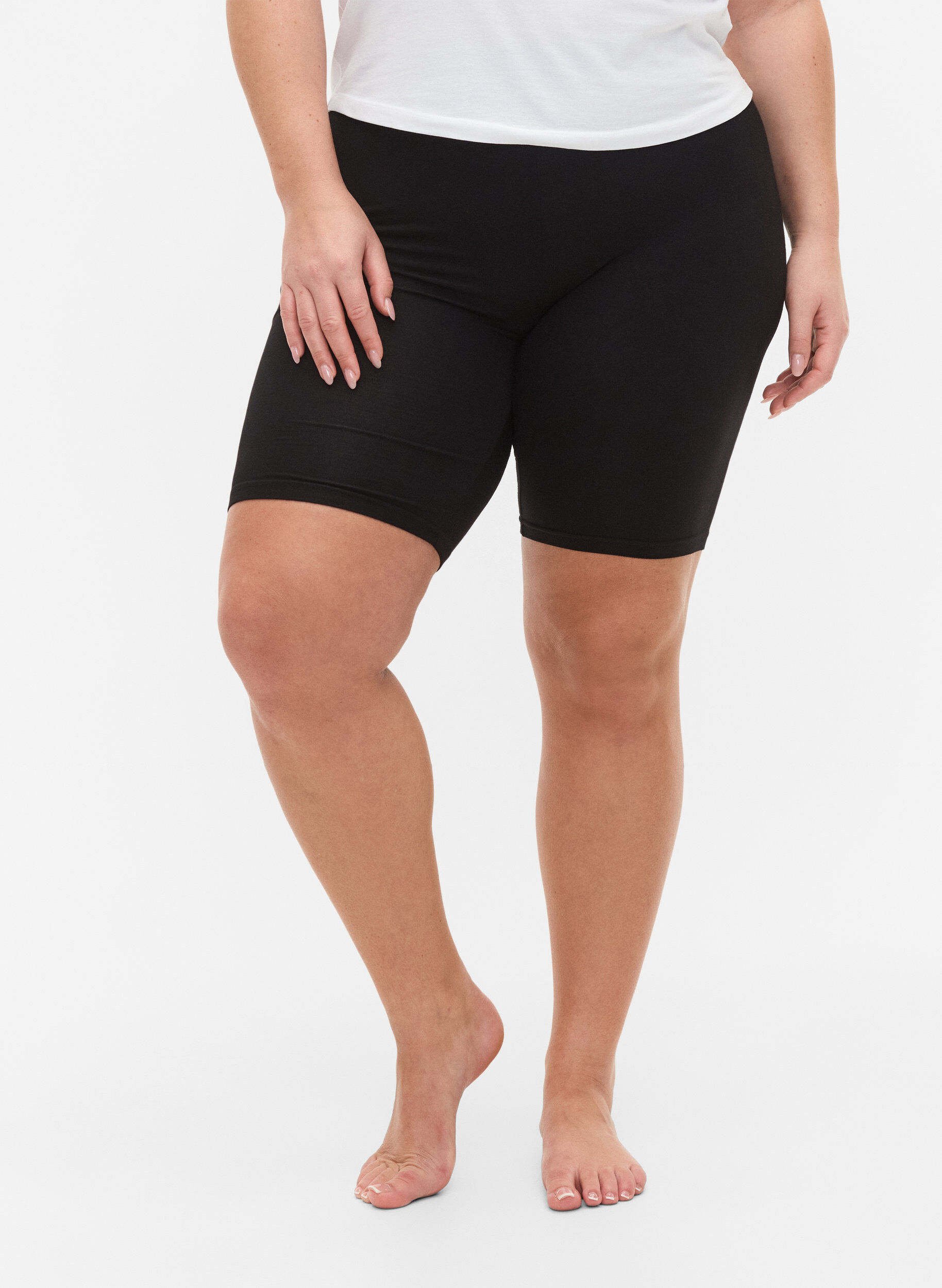 Zizzi2er-Pack Radlershorts aus Viskose, Schwarz, Model image number 3