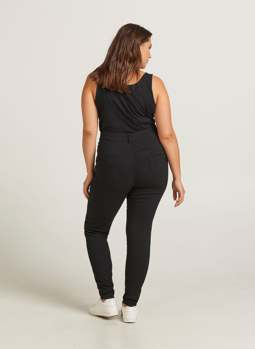 Slim Fit Hose mit Hosentaschen, Schwarz, Model image number 2