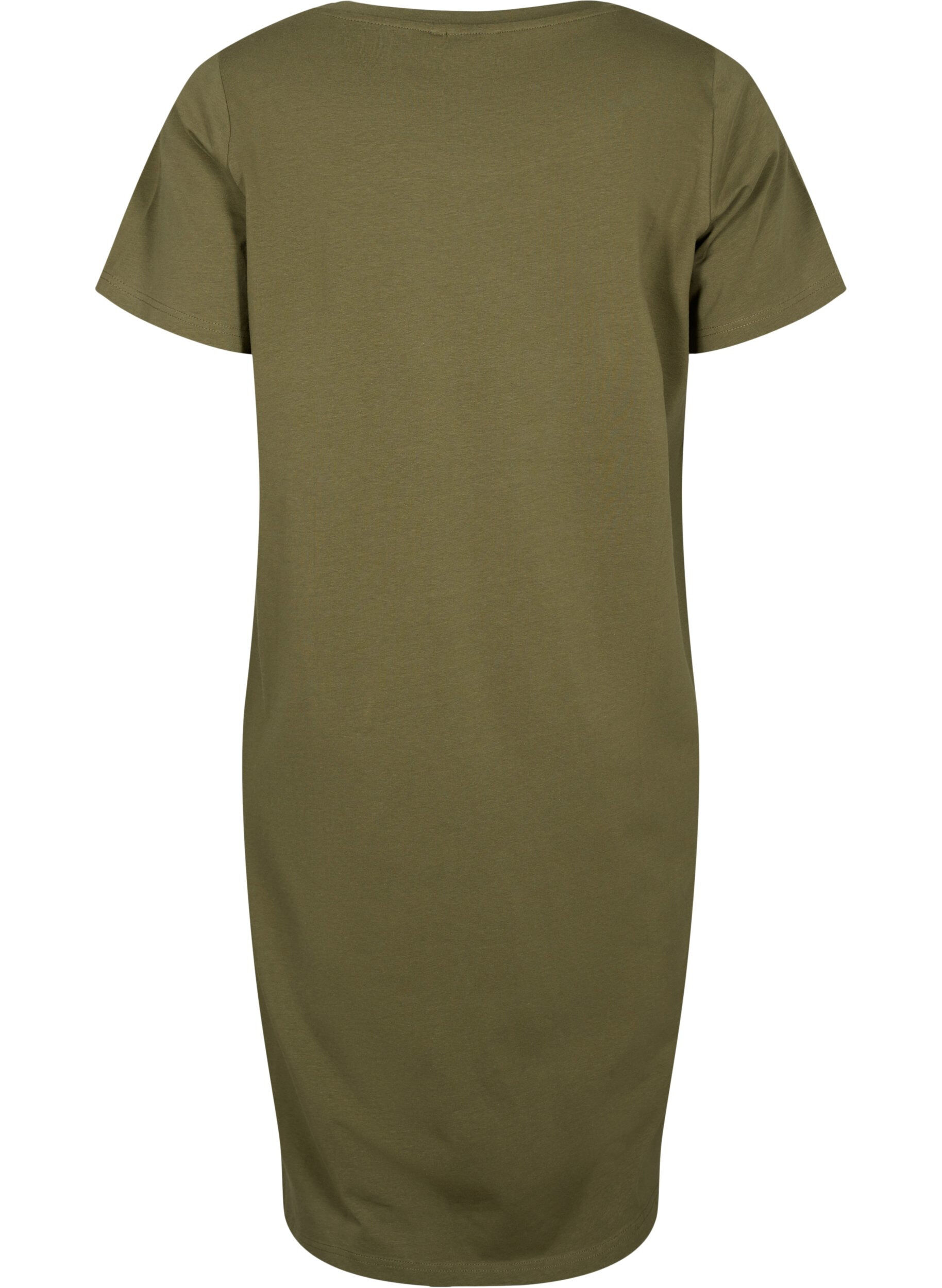 Zizzi Baumwollkleid mit kurzen &Auml;rmeln, Ivy Green, Packshot image number 1