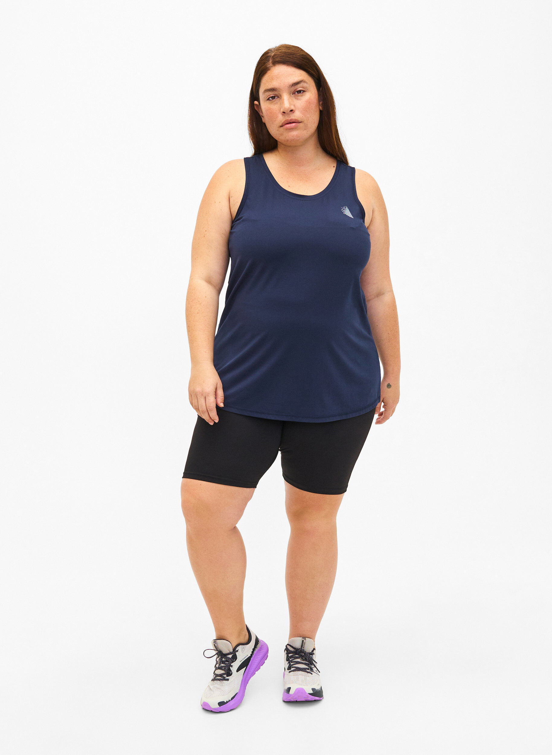 Zizzi Trainingsoberteil mit Rundhalsausschnitt, Night Sky, Model image number 2