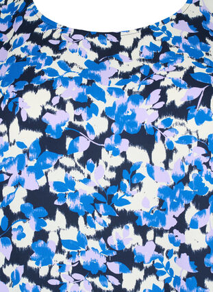 FLASH - Langärmelige Bluse gesmokt und bedruckt, Blue Purple Flower, Packshot image number 2