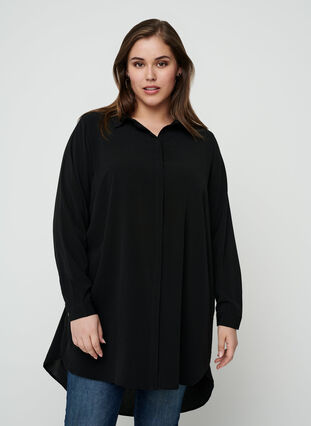 Lange Bluse, Black, Model image number 0