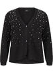 Strickjacke mit Perlen, Black White Pearls, Packshot image number 0