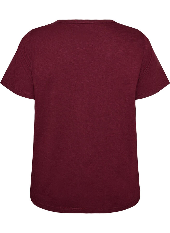 T-Shirt mit Knopfleiste, Dunkles Bordeaux, Packshot image number 1