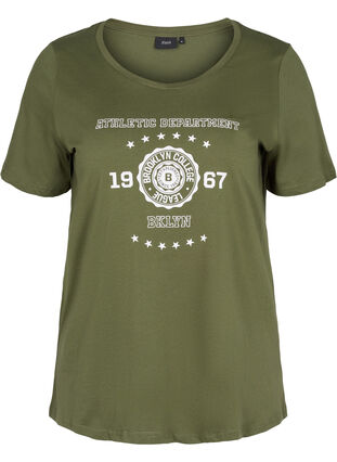Baumwoll-T-Shirt mit Aufdruck, Ivy Green ATHLETIC, Packshot image number 0