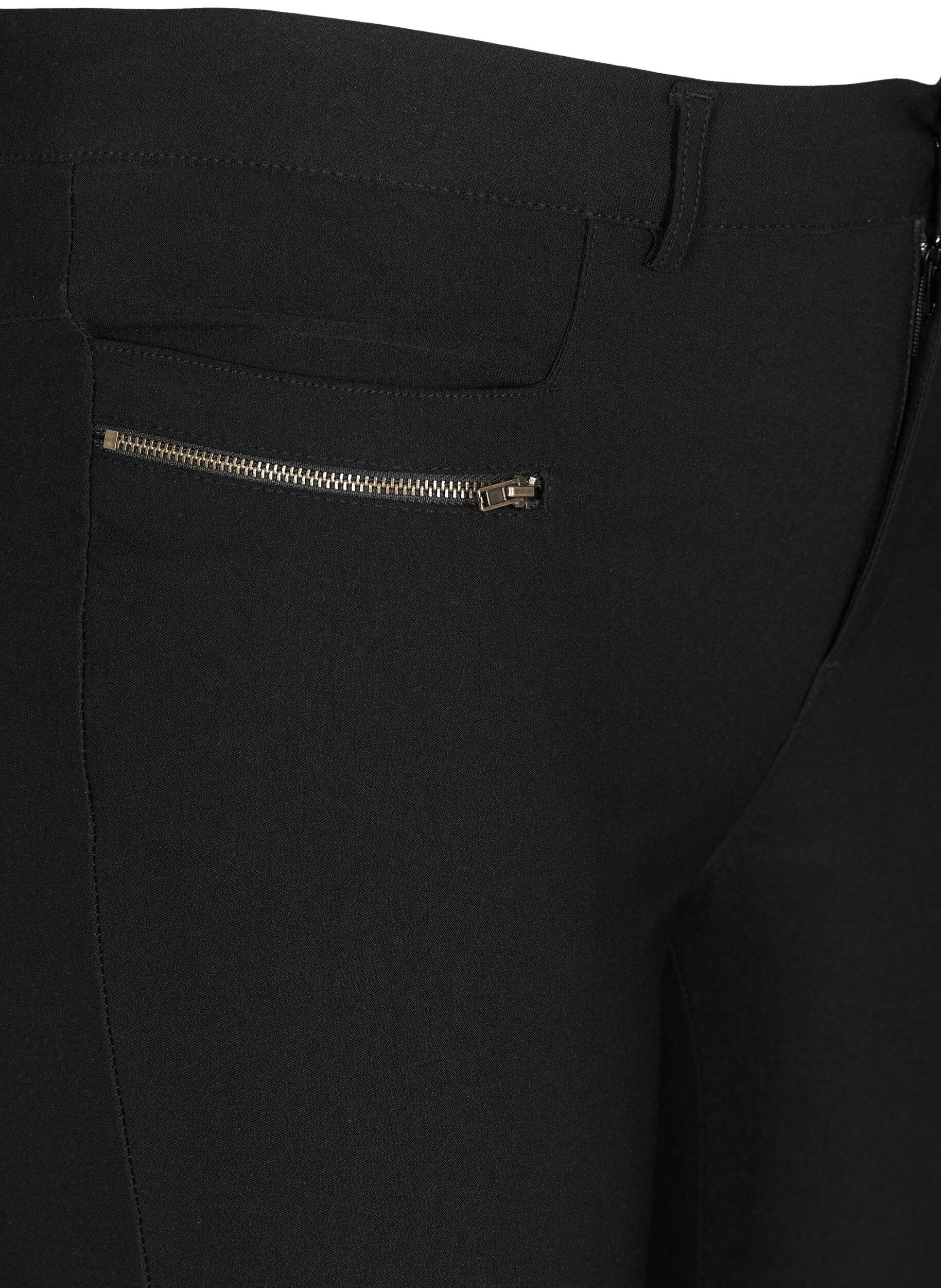 Zizzi Slim Fit Caprihose aus Viskosemischung, Schwarz, Packshot image number 2