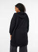 Langer Hoodie mit Rei&szlig;verschluss und Taschen, Schwarz, Model image number 2