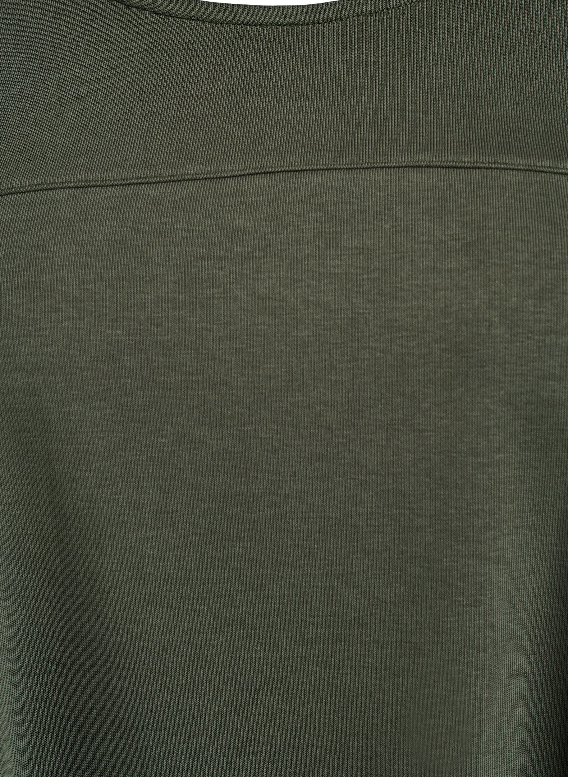 Zizzi Jerseykleid mit kurzen &Auml;rmeln und Taschen, Gr&uuml;n, Packshot image number 2