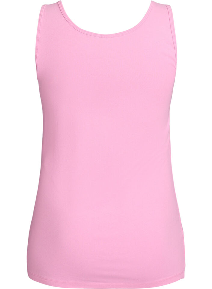 Solide Farbe Grundoberteil aus Baumwolle, Pink, Packshot image number 1