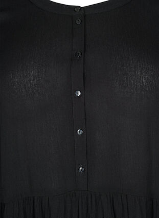 Kurzarm-Kleid aus Viskose mit A-Linie, Black, Packshot image number 2
