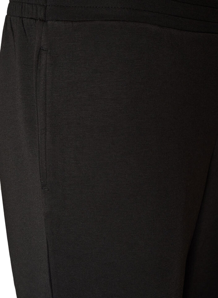 Jerseyhose mit hoher Taille und Taschen, Schwarz, Packshot image number 2