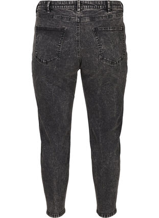 Cropped Mum Jeans mit hoher Taille, Black acid washed, Packshot image number 1