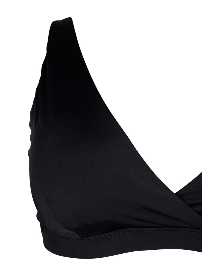 Triangel-Bikinioberteil mit Wickeldetail, Schwarz, Packshot image number 2