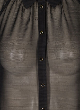 Transparente Bluse mit 3/4 Puffärmeln, Black, Packshot image number 2