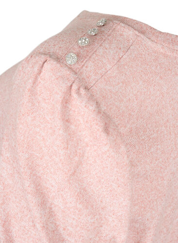 Bluse mit kurzen Puffärmeln, Old Rose Mél, Packshot image number 3